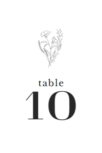 Editable flower line seating number design preview