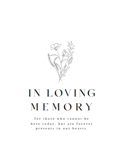 Editable Flower Line Art In Loving Memory Sign design preview