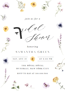 Summer Wildflower Bridal Shower Invitation2 design preview