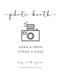 Editable minimalist photo booth sign design preview