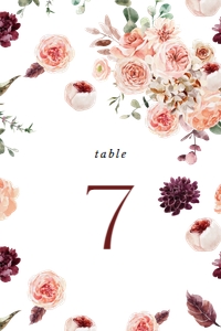 Editable warm flower seating number 543 design preview