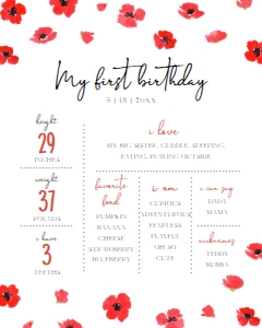 editable poppy milestone board milestone sign: editable poppy milestone board milestone sign
