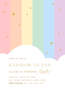 RAINBOW BIRTHDAY INVITATION 577 design preview