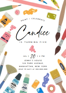 Painting Birthday Invitation 2 571: Painting Birthday Invitation 2 571