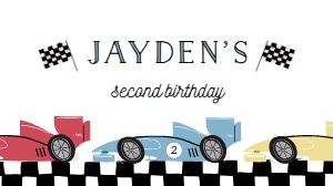 Racing car cake box label 438 design preview