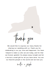 New York Wedding Thank You Card design preview