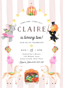 Editable circus birthday party invitation 2: Editable circus birthday party invitation 2