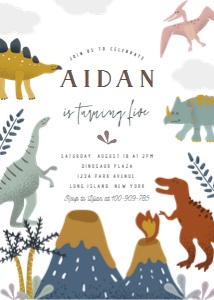 Dino birthday invitation 3 602: Dino birthday invitation 3 602