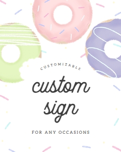 Pastel Donut Birthday Custom Sign 602 design preview