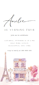 Paris birthday invitation mobile 613 design preview