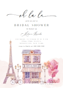Paris bridal shower invitation 613 design preview
