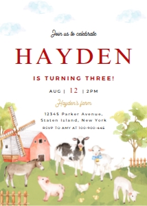 Farm animal birthday invitation 22: Farm animal birthday invitation 22