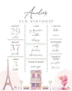 Paris milestone board milestone sign 613 design preview