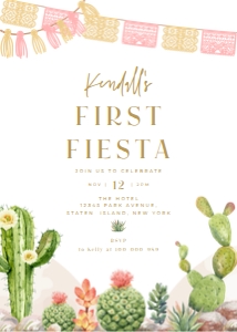 cactus birthday invitation 615: cactus birthday invitation 615
