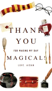 Wizard Birthday Thank you tag design preview
