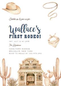 Cowboy birthday invitation design preview