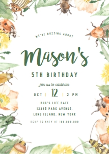 INSECT BUG INVITATION 635 design preview