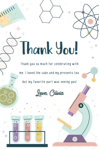 Science thank you note 627 design preview