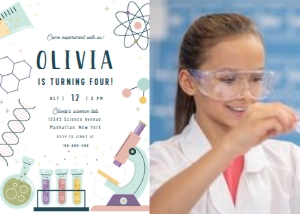 Science Birthday Invitation with photo 627 design preview