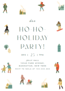 Christmas party invitation skii house: Christmas party invitation skii house