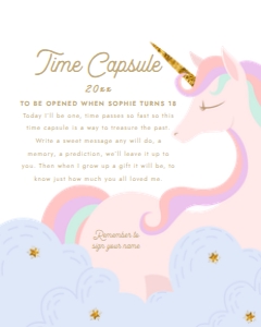 unicorn time capsule sign and card 640 design preview