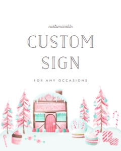 Christmas gingerbread candy land custom sign design preview
