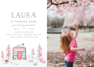 Christmas gingerbread birthday invitation with photo: Christmas gingerbread birthday invitation with photo