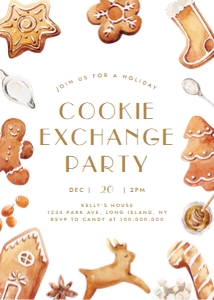 Cookie Exchange Christmas invitation design preview