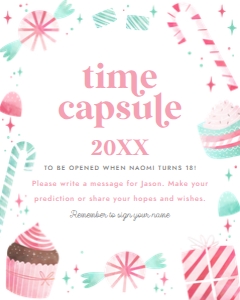 Christmas Candy Sweet One Time Capsule Card design preview