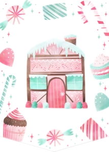 Candy Land of Sweets high chair flag Birthday Banner design preview