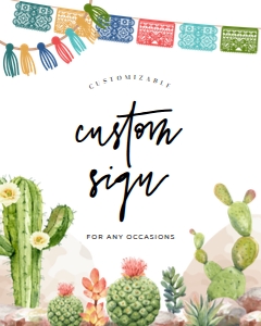 cactus birthday invitation custom sign 2 615 design preview