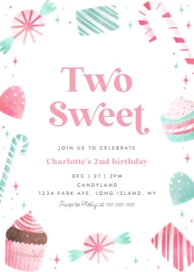 Sweet one christmas birthday invitation 2 654 design preview