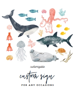 under the sea custom sign 2 8x10 design preview