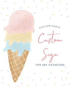 Editable Ice Cream Custom Sign 400: Editable Ice Cream Custom Sign 400