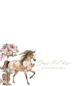 Horse Cowgirl tent card place card food label 661 design preview