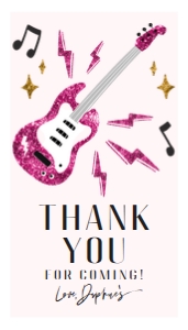 Let's Rock Thank You Tag Hot Pink 619: Let's Rock Thank You Tag Hot Pink 619