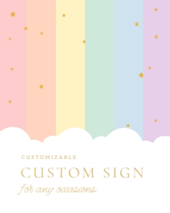 RAINBOW BIRTHDAY CUSTOM SIGN 577 design preview