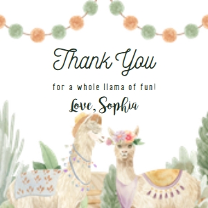 Llama gift tag square 662 design preview