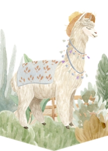 Llama high chair flag Birthday Banner 662 design preview