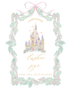 PRINCESS CASTLE PINK CUSTOM SIGN design preview