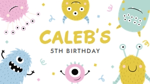 Monster birthday gable box Label 652: Monster birthday gable box Label 652