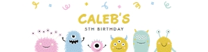 Monster birthday water bottle Label 652 design preview