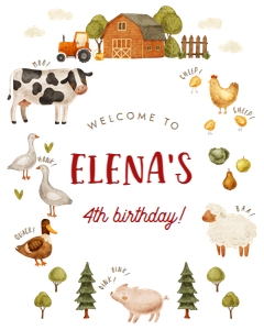 Farm Animal Welcome Sign 664: Farm Animal Welcome Sign 664