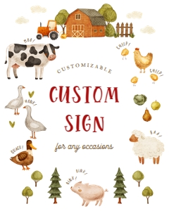 Farm Animal custom Sign 664 design preview