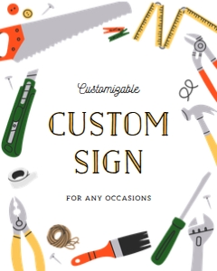 Builder tools birthday custom sign green 665 design preview