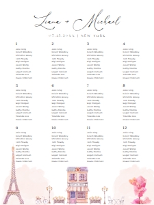 Paris Wedding Seating Chart 18X24 613 design preview