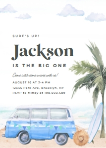 Surfing birthday invitation: Surfing birthday invitation