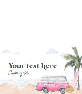 Surfing Board Van Place Tent Card 670 design preview