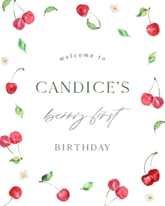 Cherry birthday party welcome sign 660: Cherry birthday party welcome sign 660