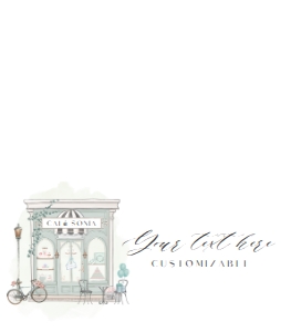 PARIS CAFE tent card place card food label 673 design preview